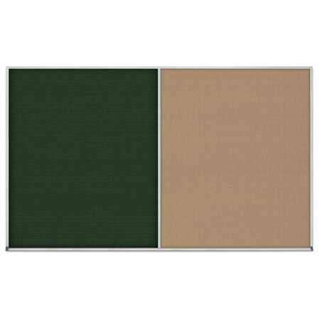 United Visual Products Double Door Radius Corkboard, 42"x32", Hea, UV70125RC-BLACK-FORBO UV70125RC-BLACK-FORBO